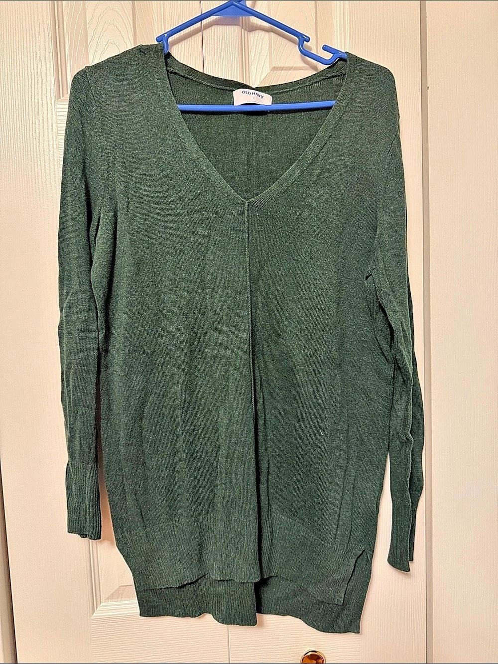 Old Navy V-Neck Tunic Sweater Green Medium